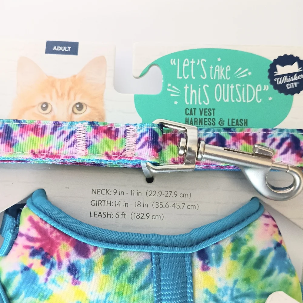 Whisker City Bundle Of 2 Adult Cat Vest Harness & Leash Set NWT